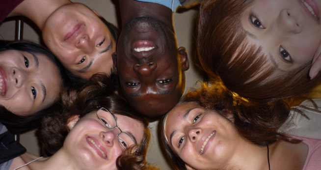A diverse group of Abroad at AU students.